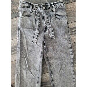 Dynamite Jeans Black Acid Washed Tie Belt Hi Waist Womens Size 27